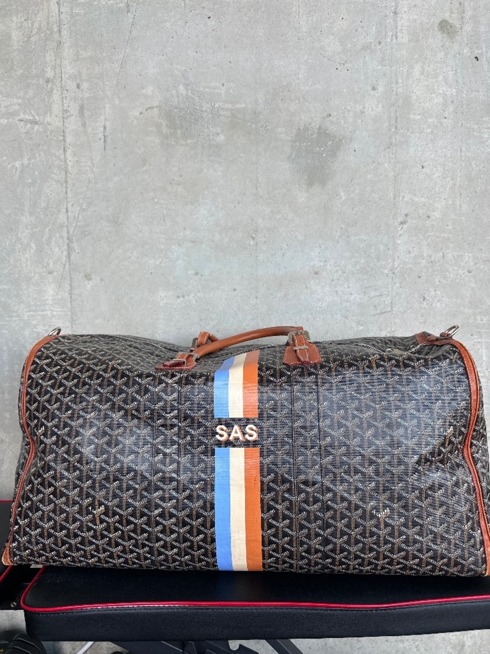 RARE Goyard Boeing 45 Duffle Bag - Black/Tan - Authentic & Ready to Ship!